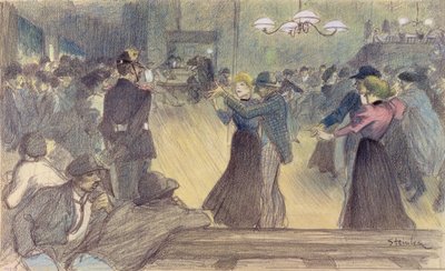 Ball in einem Pariser Vorort, ca. 1892 von Théophile Alexandre Steinlen